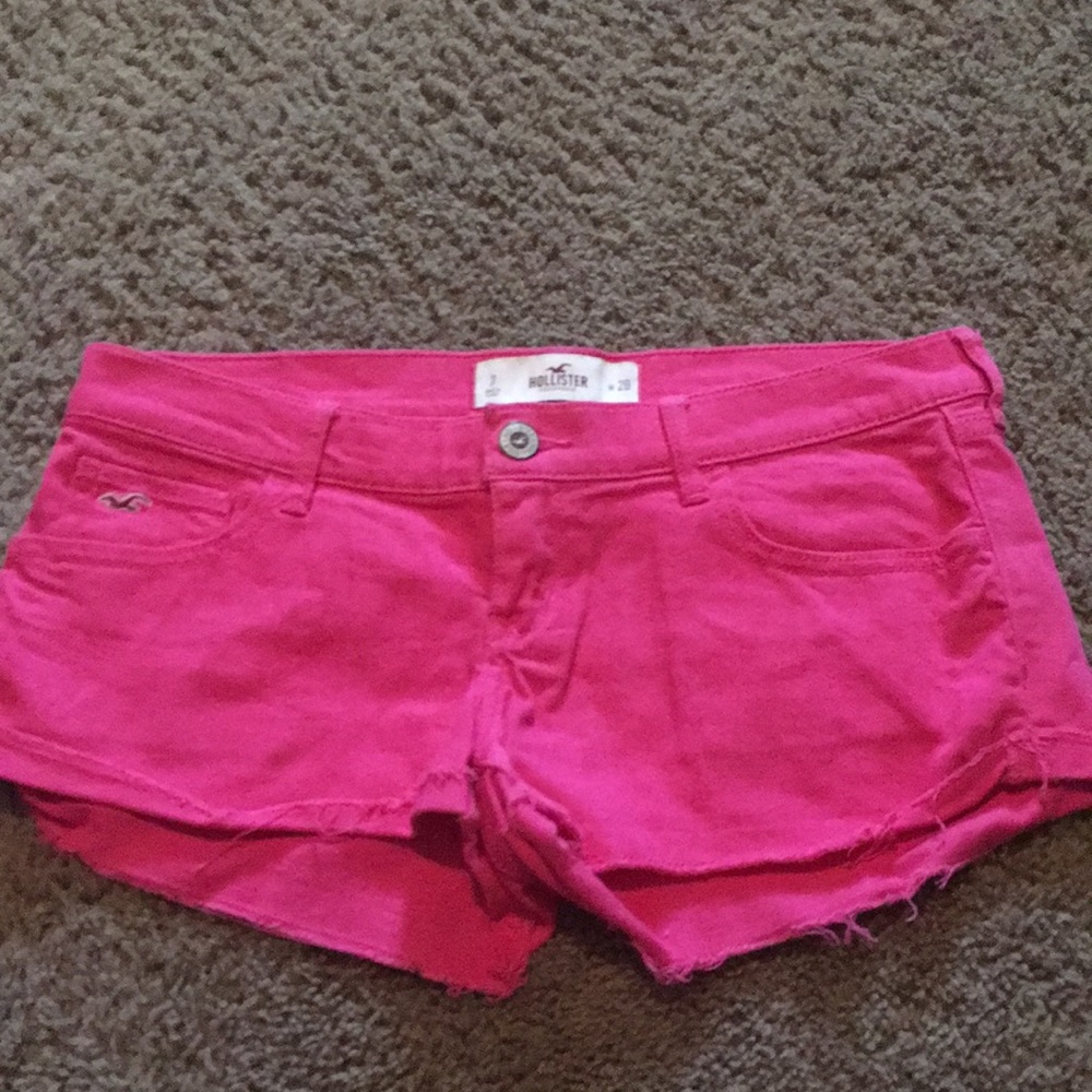Hollister hot pink short shorts Sz 7 W-28